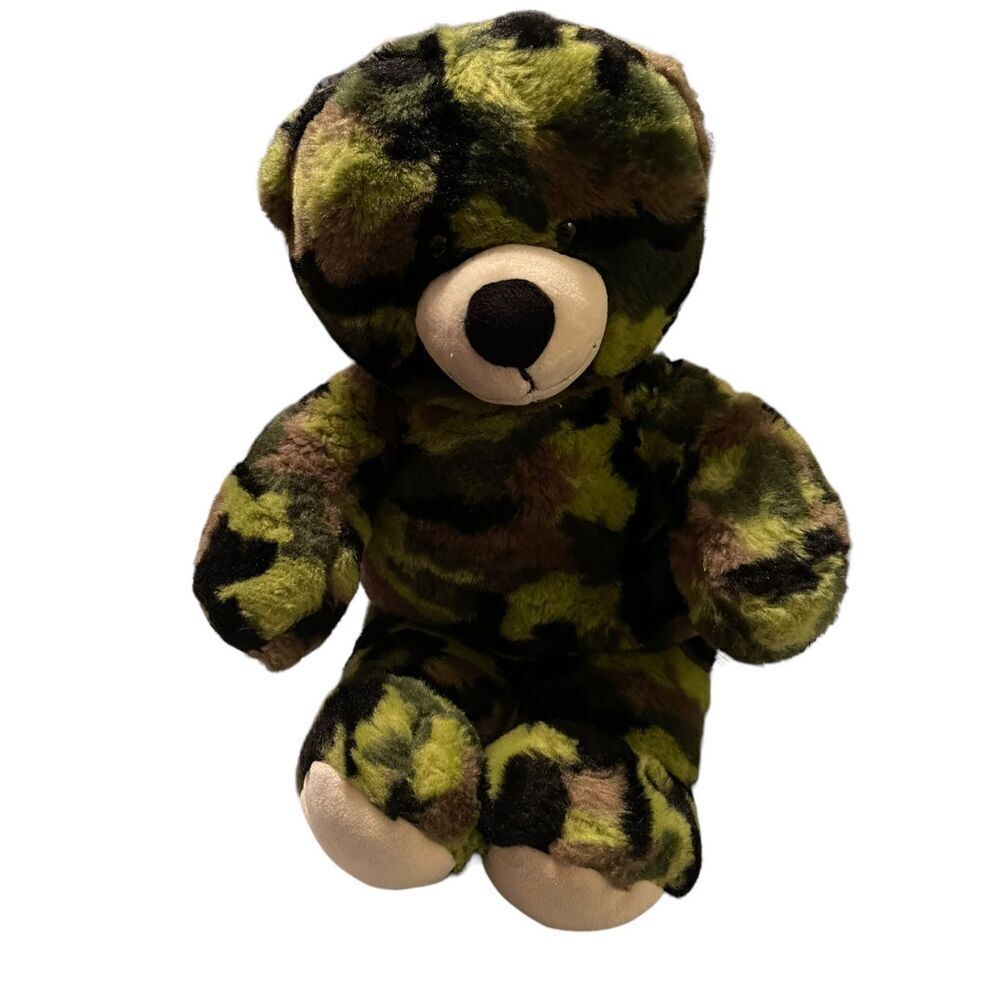Build A Bear Toy's Teddy Bear Camouflage Bear Army Military Plush Stuffed 16"